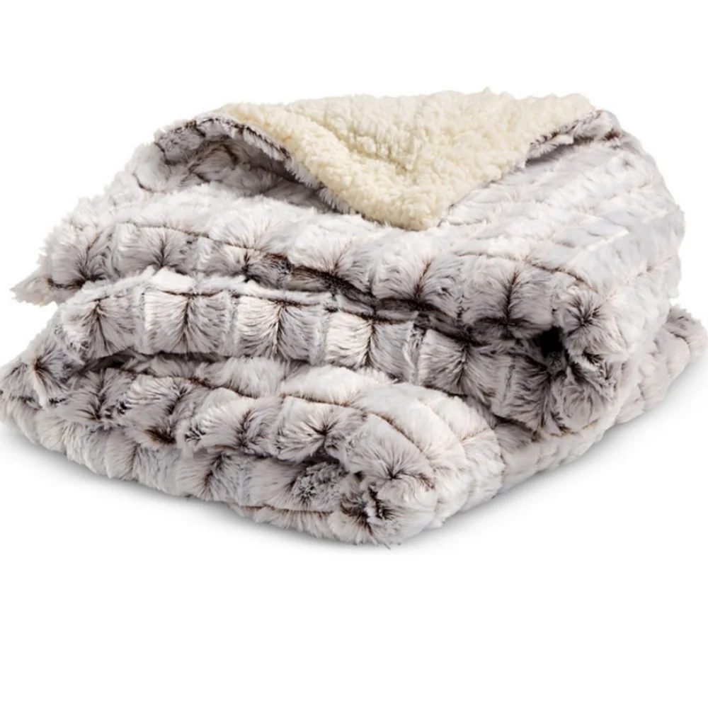 Royal Luxe Reversible Micromink Faux Sherpa Tie Dye Throw NWT